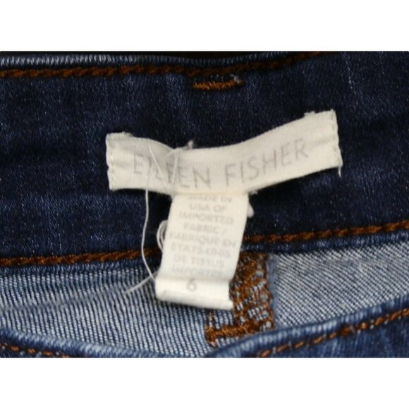 Eileen Fisher Womens Skinny Jeans Size 6 Mid Rise Dark Wash Blue - Picture 3 of 8